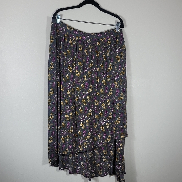 RR Women Flowy Fairy Maxi Skirt Size 22W XL Floral Asymmetrical Y2K Tiered - Picture 2 of 13